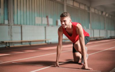 Beginner athlete starting simple exercises